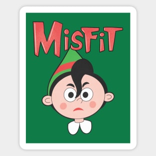 Misfit Elf 3 Red and Green Magnet